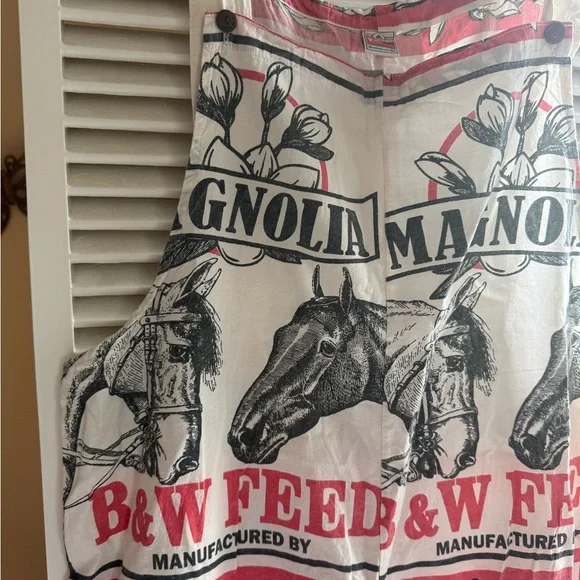 Vintage Feed Sack jumpsuit with Horse Print - Picture 3 of 4